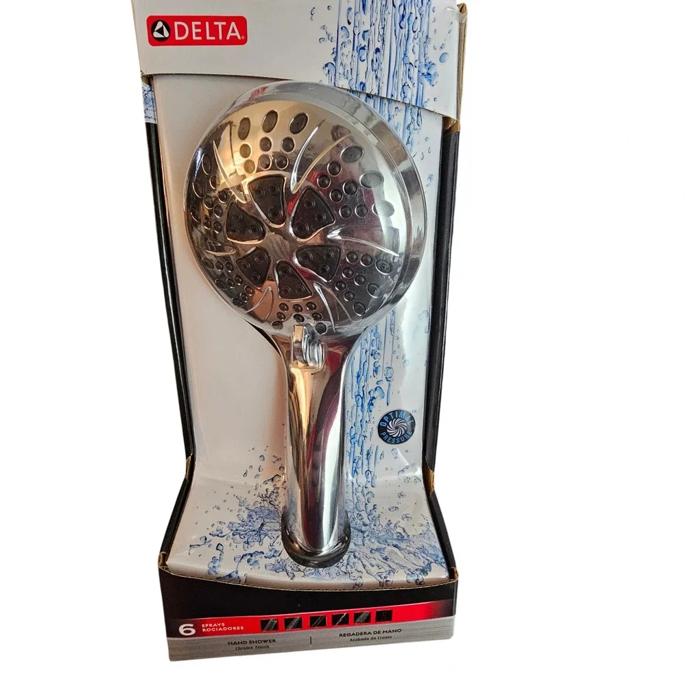 Delta 6-Setting Hand Shower Chrome Finish Handheld Showerhead 75605D NEW